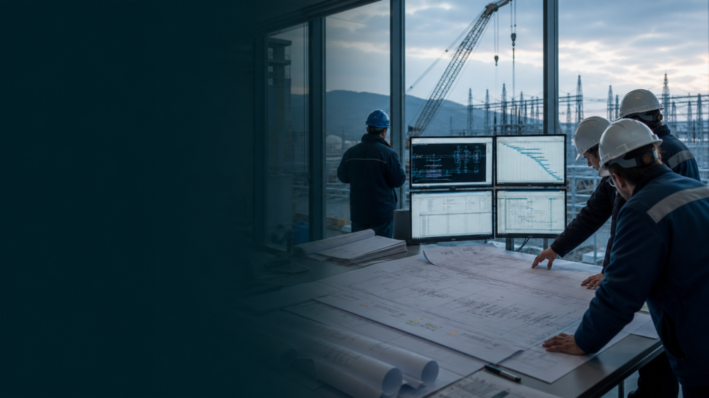 Engineers preparing an infrastructure project for implementation and financing